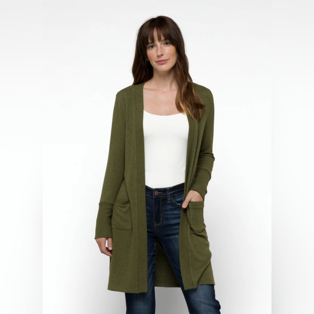 Market & Spruce Hadley Brushed Knit Duster Length Cardigan, Size L